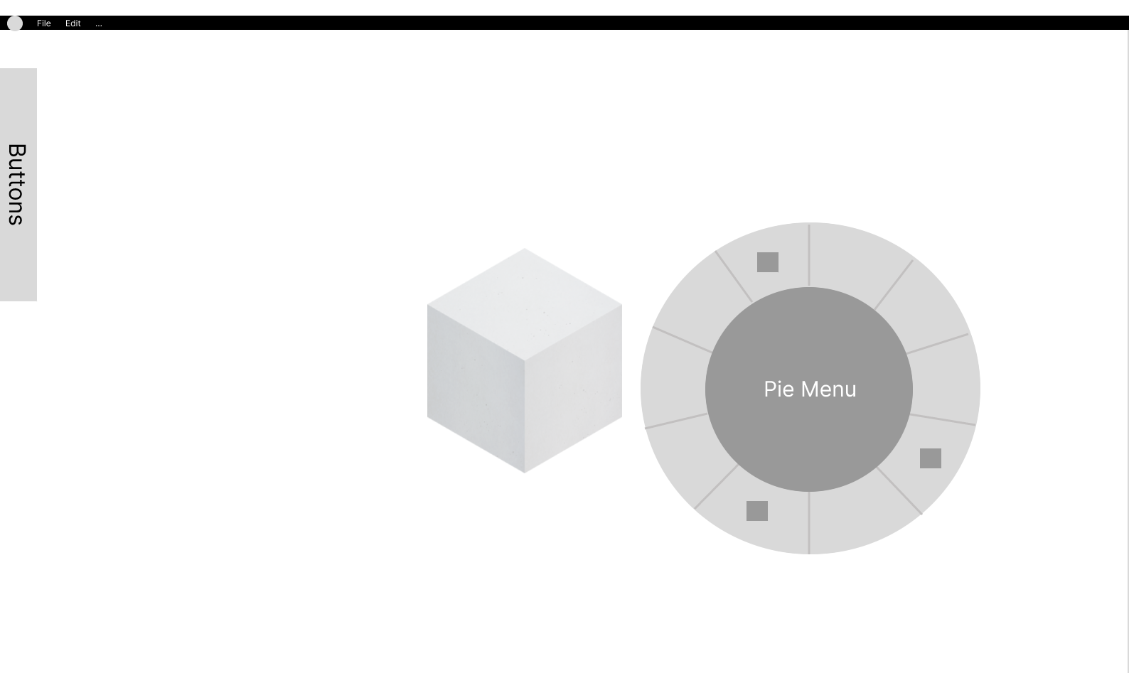Lo-fi prototype A: Pie menu concept